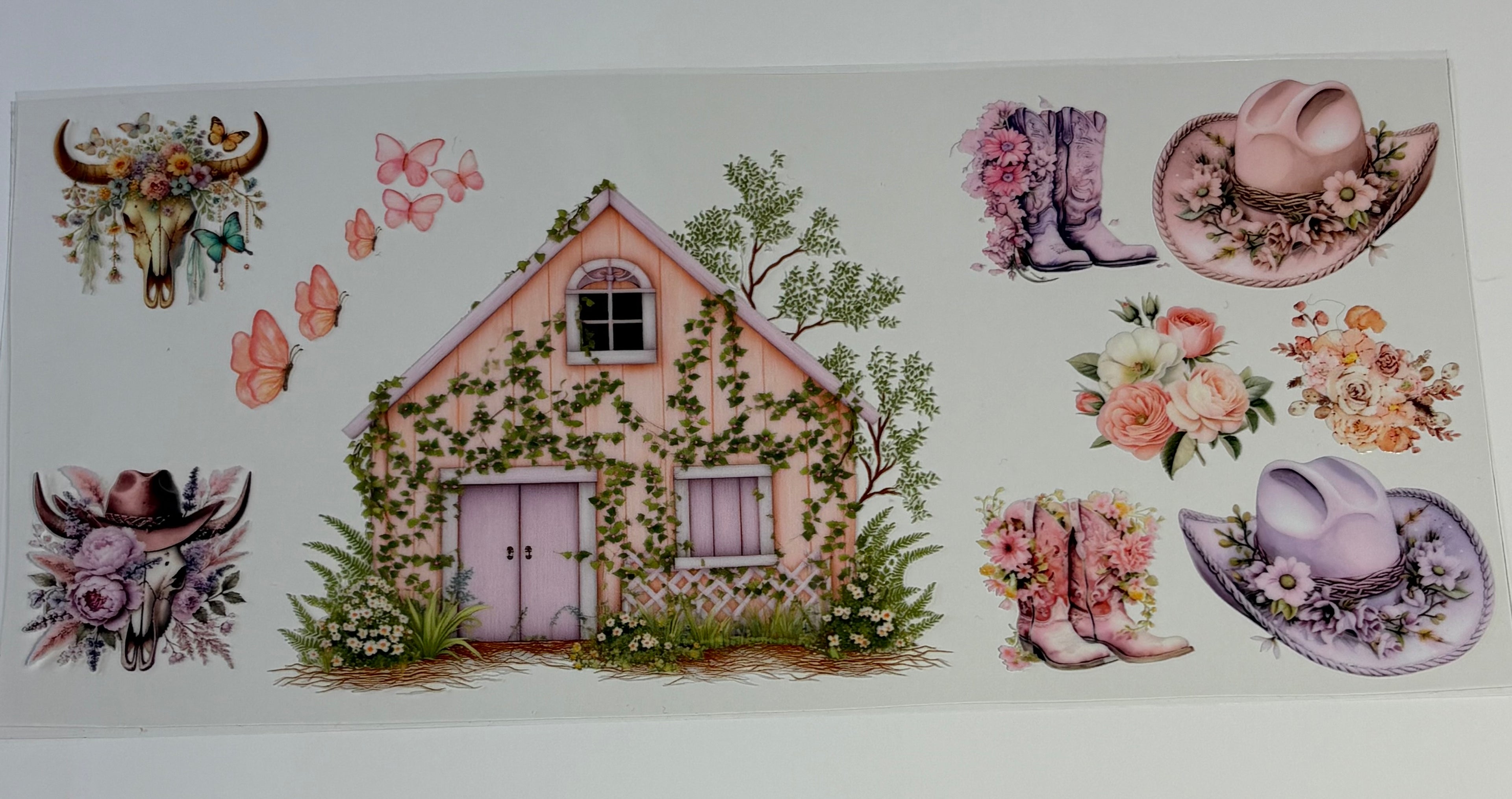 Western - Pink/Green w/ House