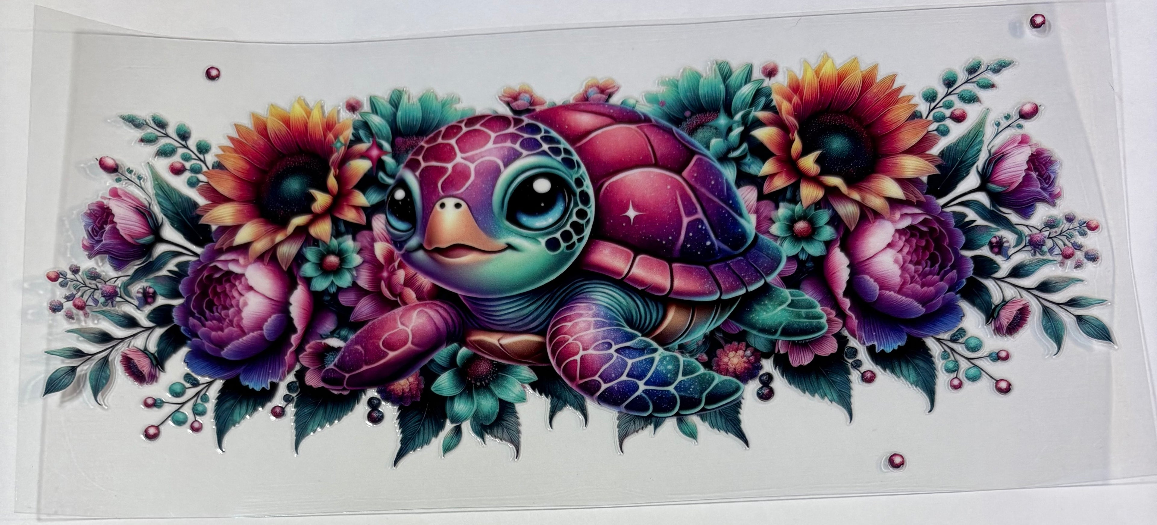 Sea Turtle with flowers