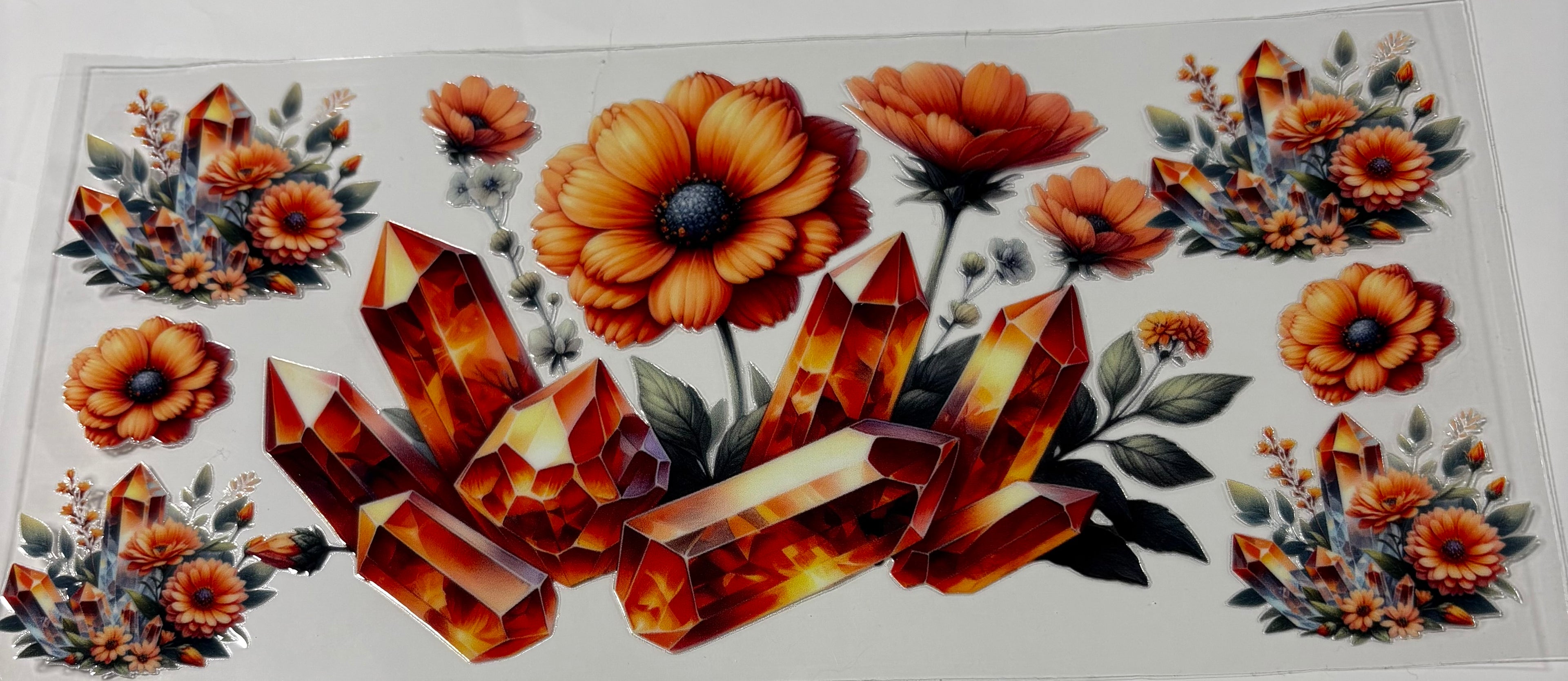 Orange Flowers with crystals