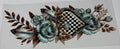 Turquoise Flower w/ Checkered Heart