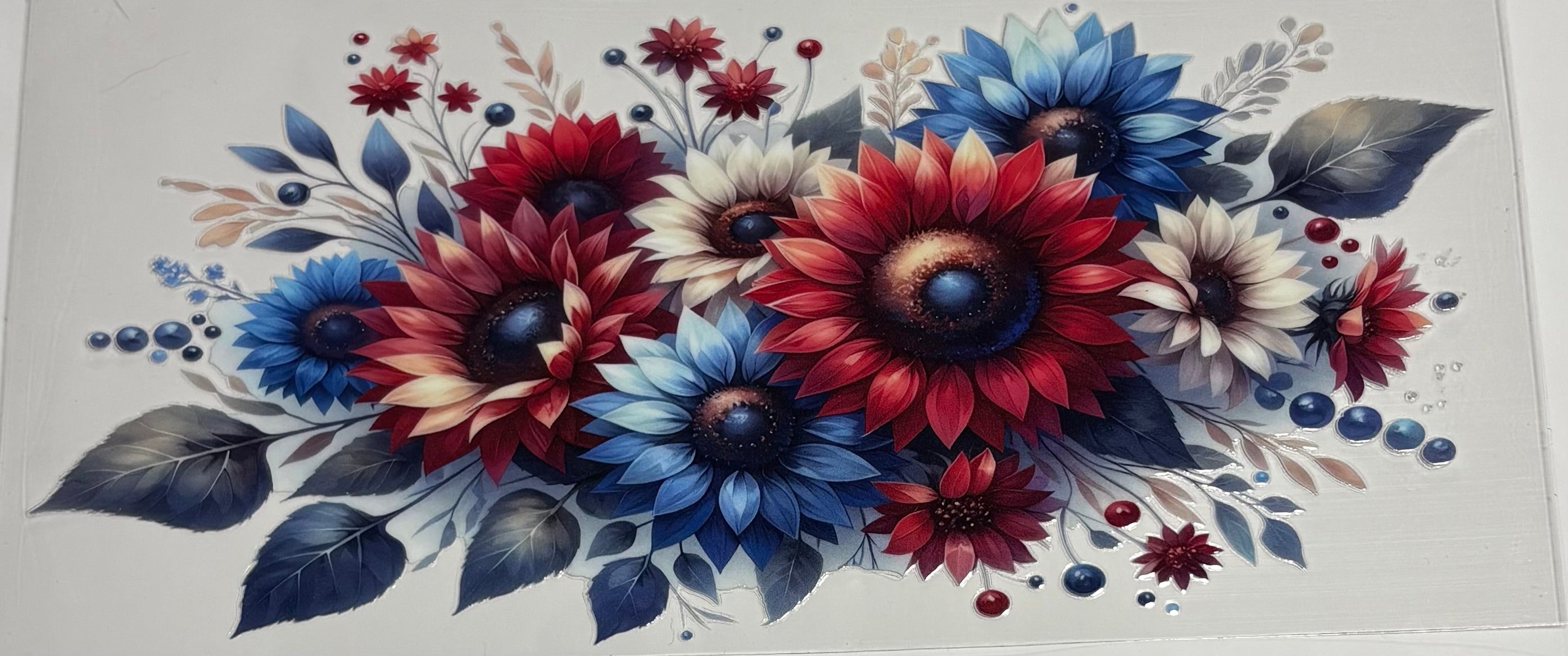 Red,white, blue Flowers