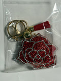 Rhinestone Keychain - Rose(Red)