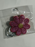 Rhinestone Keychain - Pink Flower