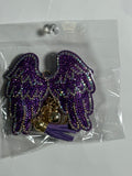 Rhinestone Keychain - Purple Angel Wings