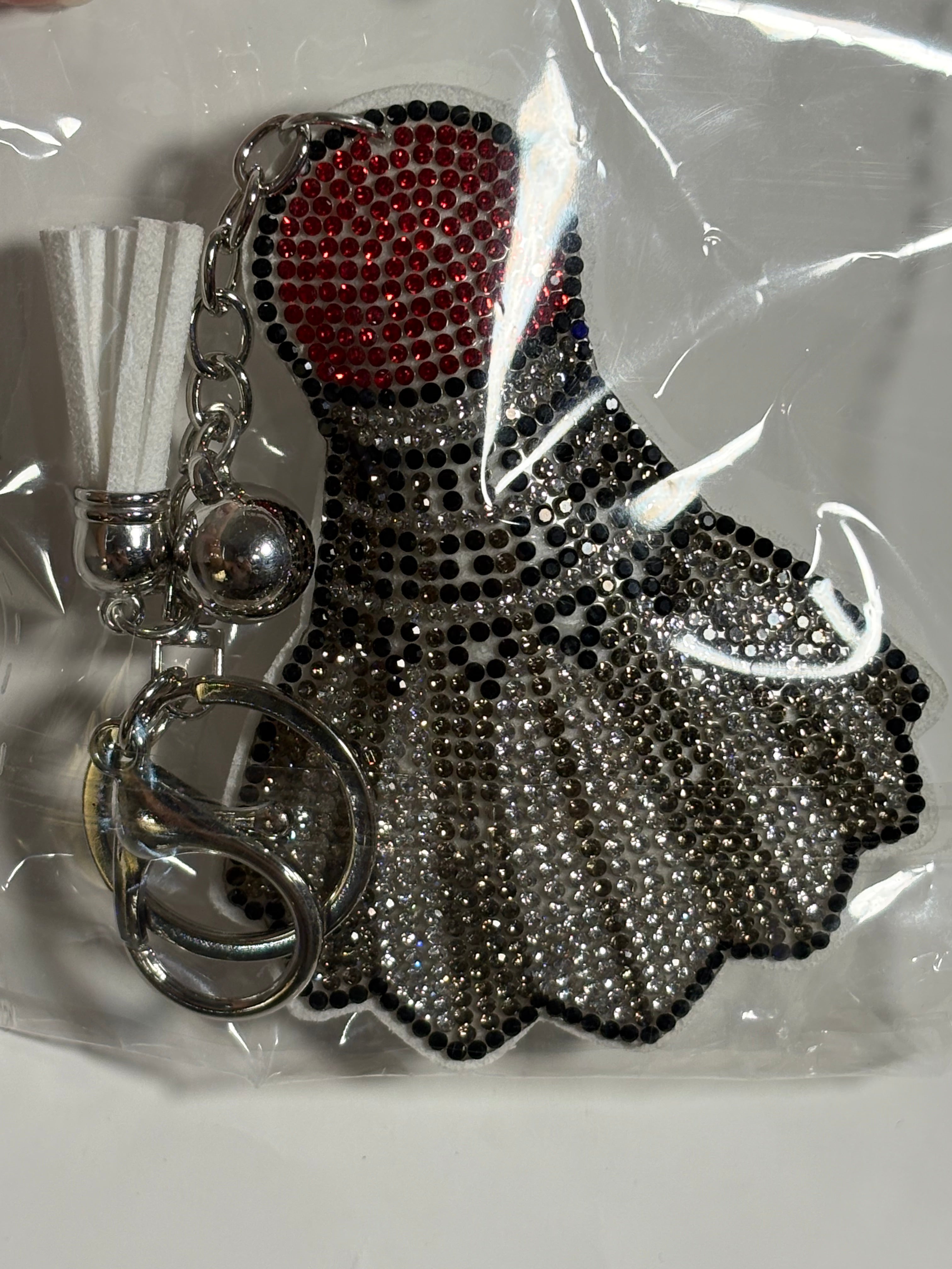 Rhinestone Keychain - Badminton