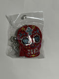 Rhinestone Keychain - Red Skulls