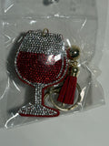 Rhinestone Keychain - Wine
