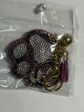 Rhinestone Keychain - Brown Paw Print