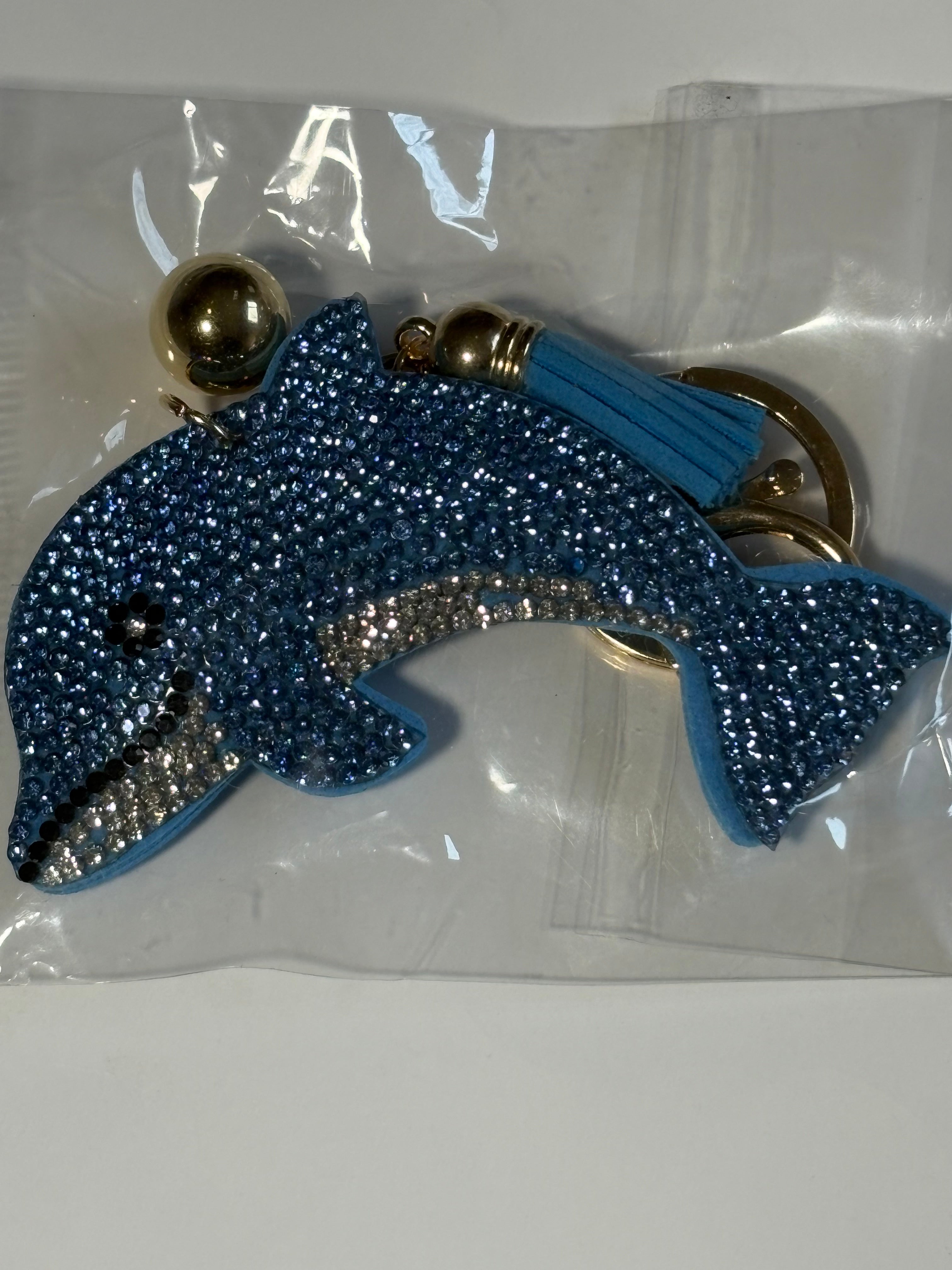 Rhinestone Keychain - Dolphin