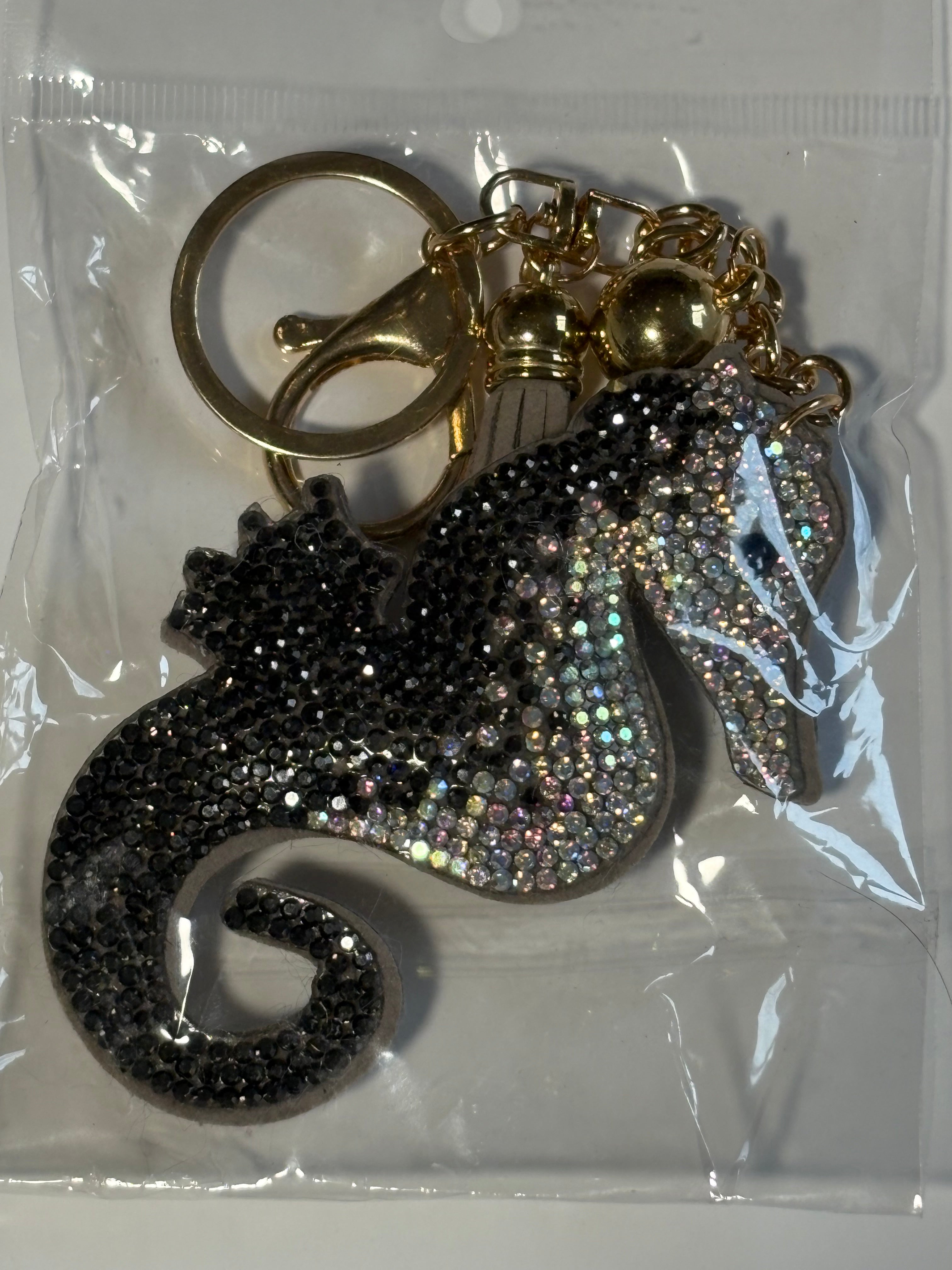 Rhinestone Keychain - Seahorse
