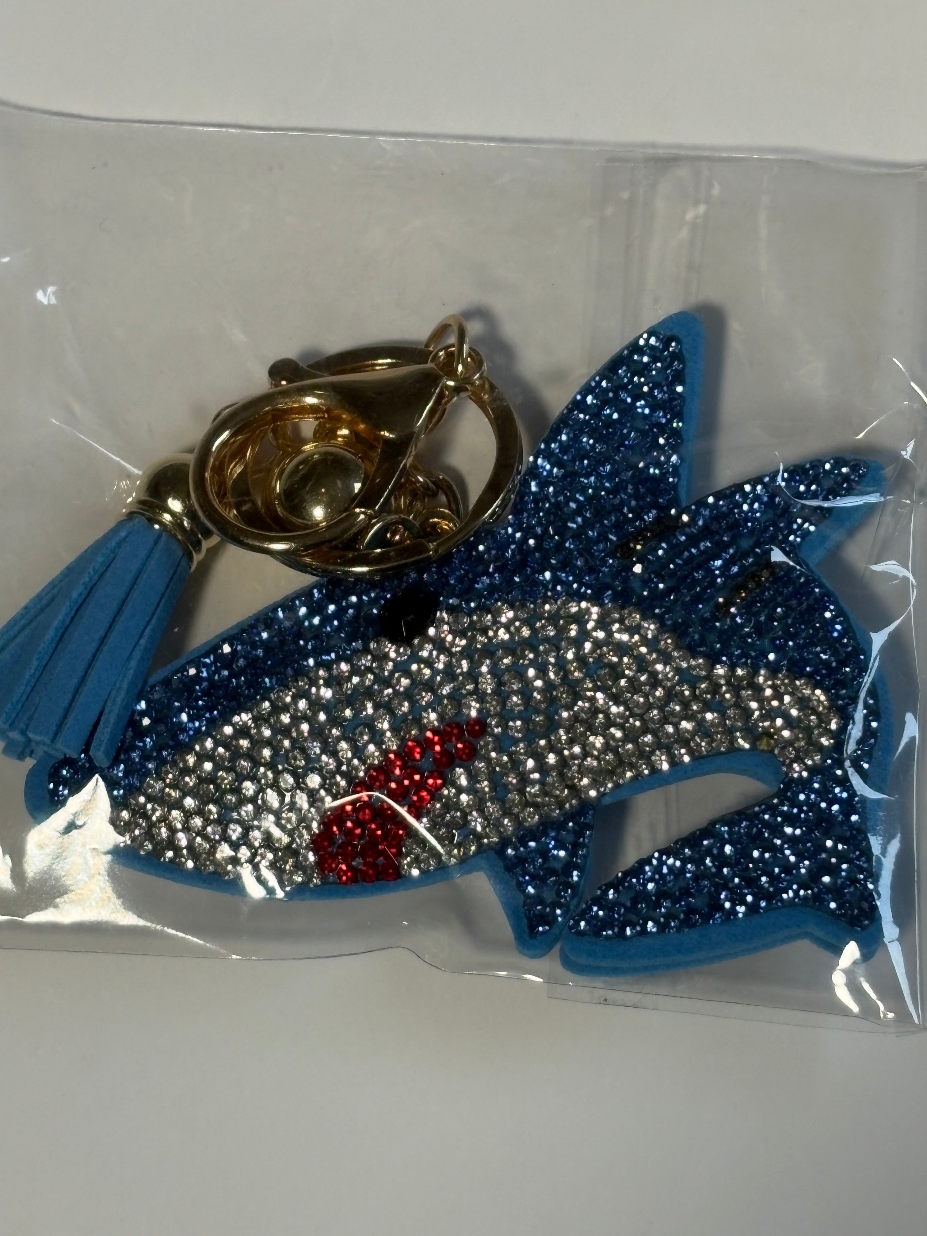 Rhinestone Keychain - Shark