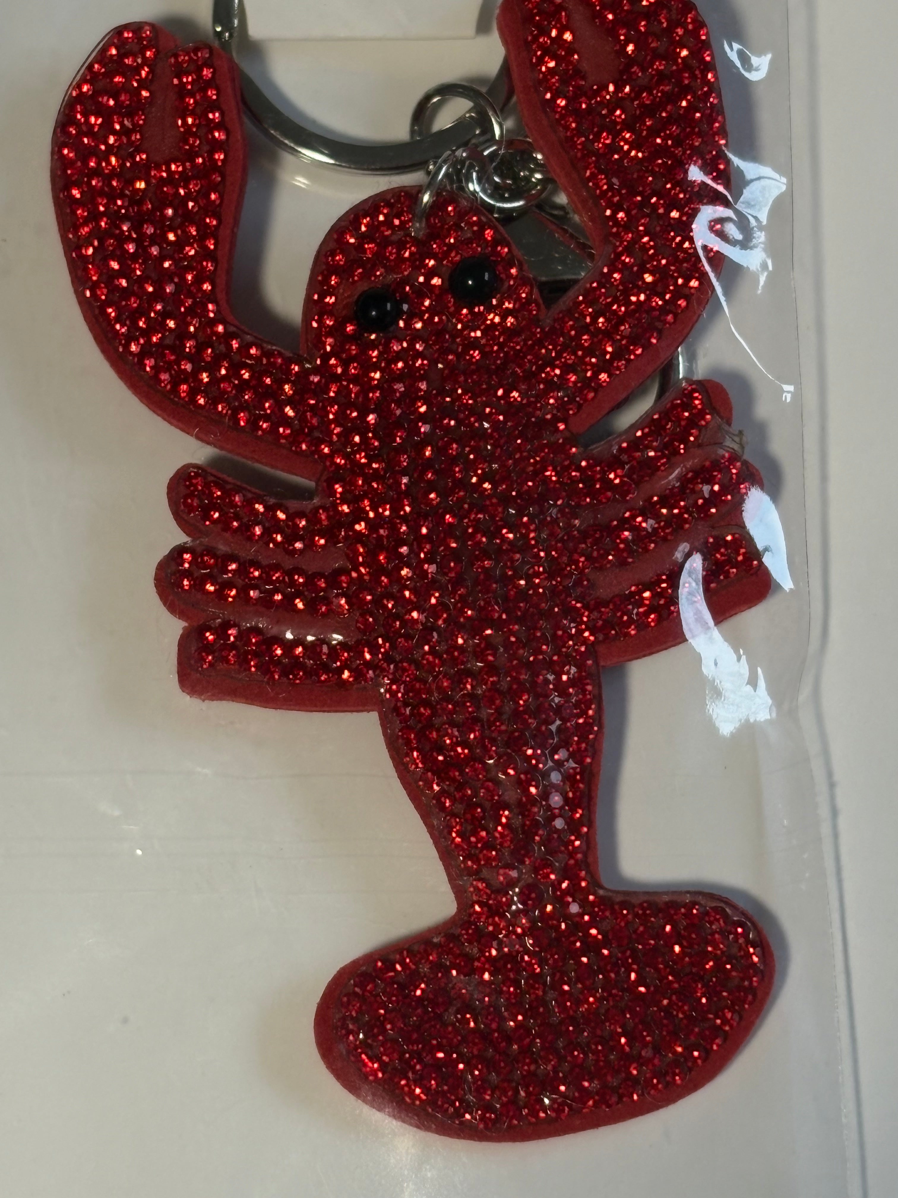 Rhinestone Keychain - Crawfish