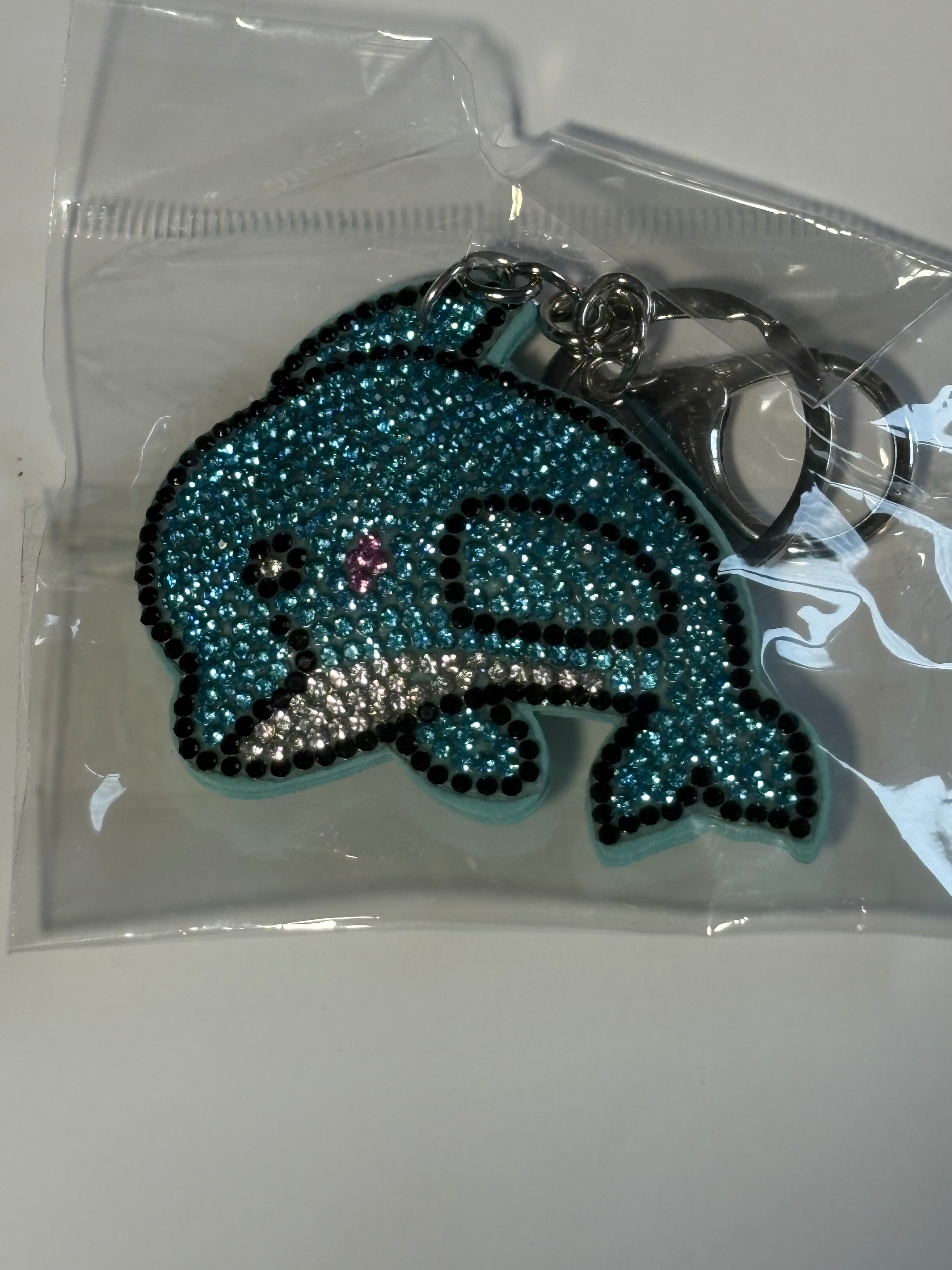 Rhinestone Keychain - Dolphin