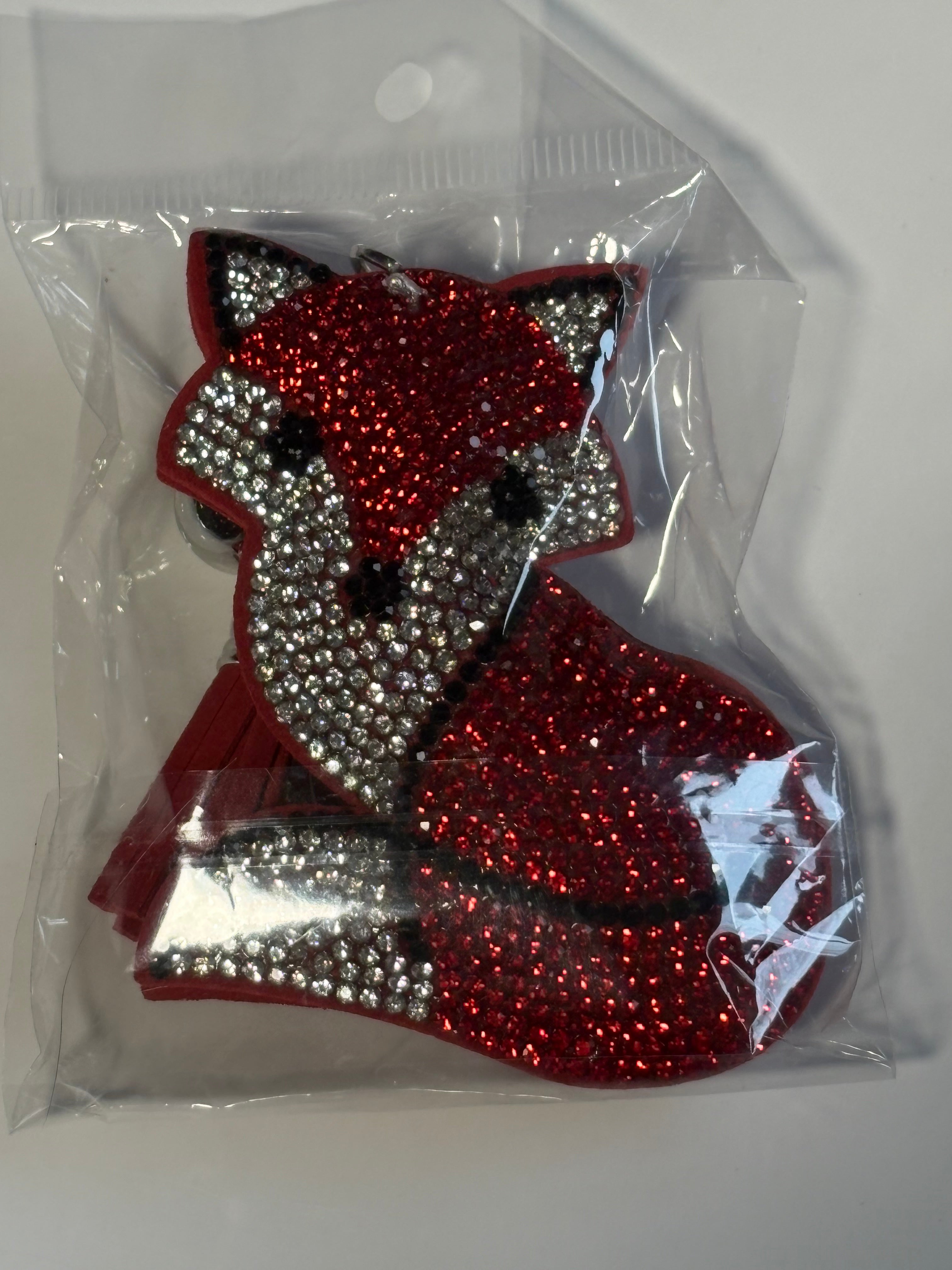Rhinestone Keychain - Fox