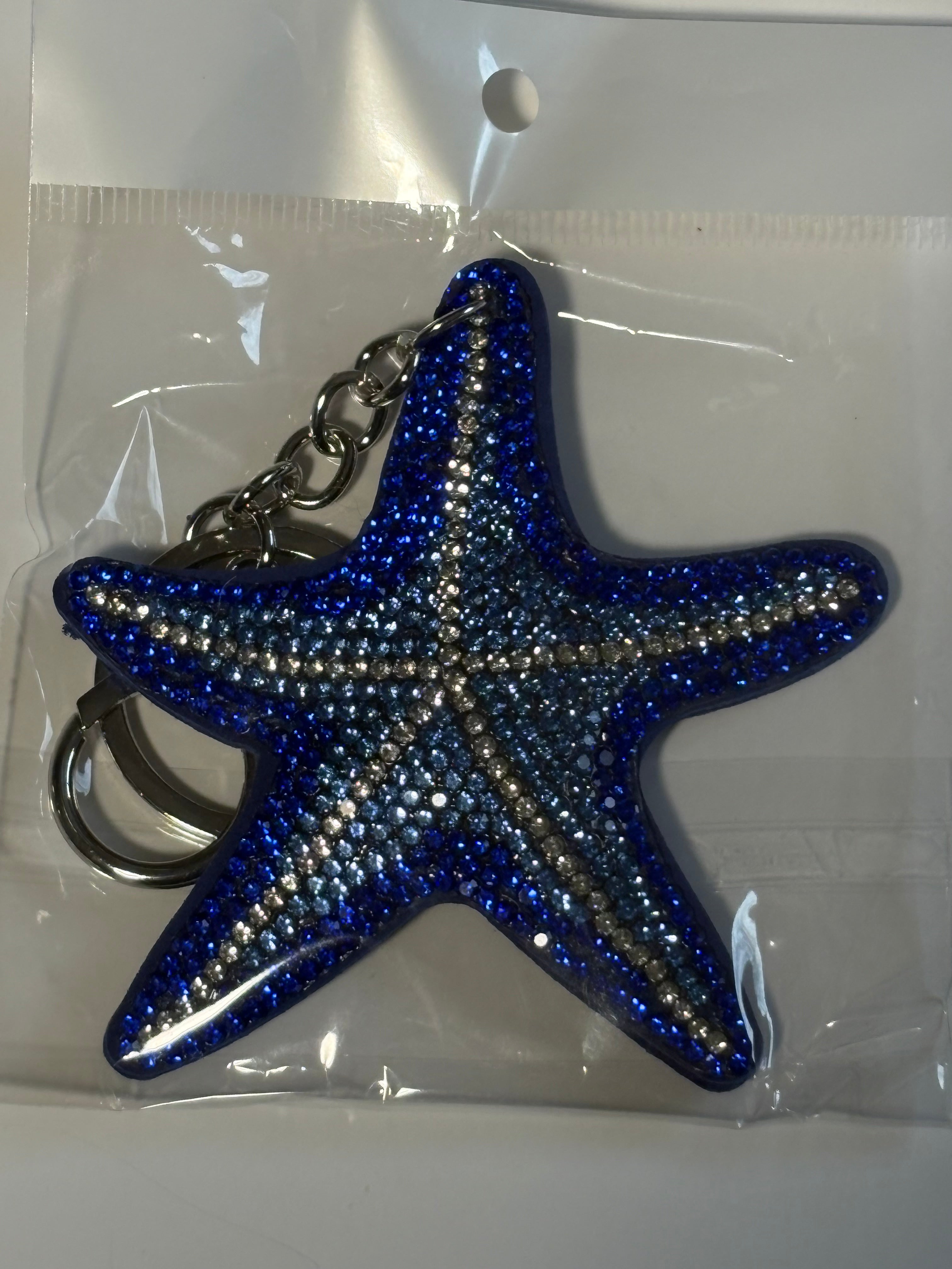 Rhinestone Keychain - Starfish