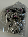 Rhinestone Keychain - Silver Cat