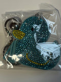 Rhinestone Keychain - Blue Duck