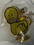 Rhinestone Keychain - Yellow Duck