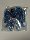 Rhinestone Keychain - Blue Bow
