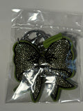 Rhinestone Keychain - Green Bow
