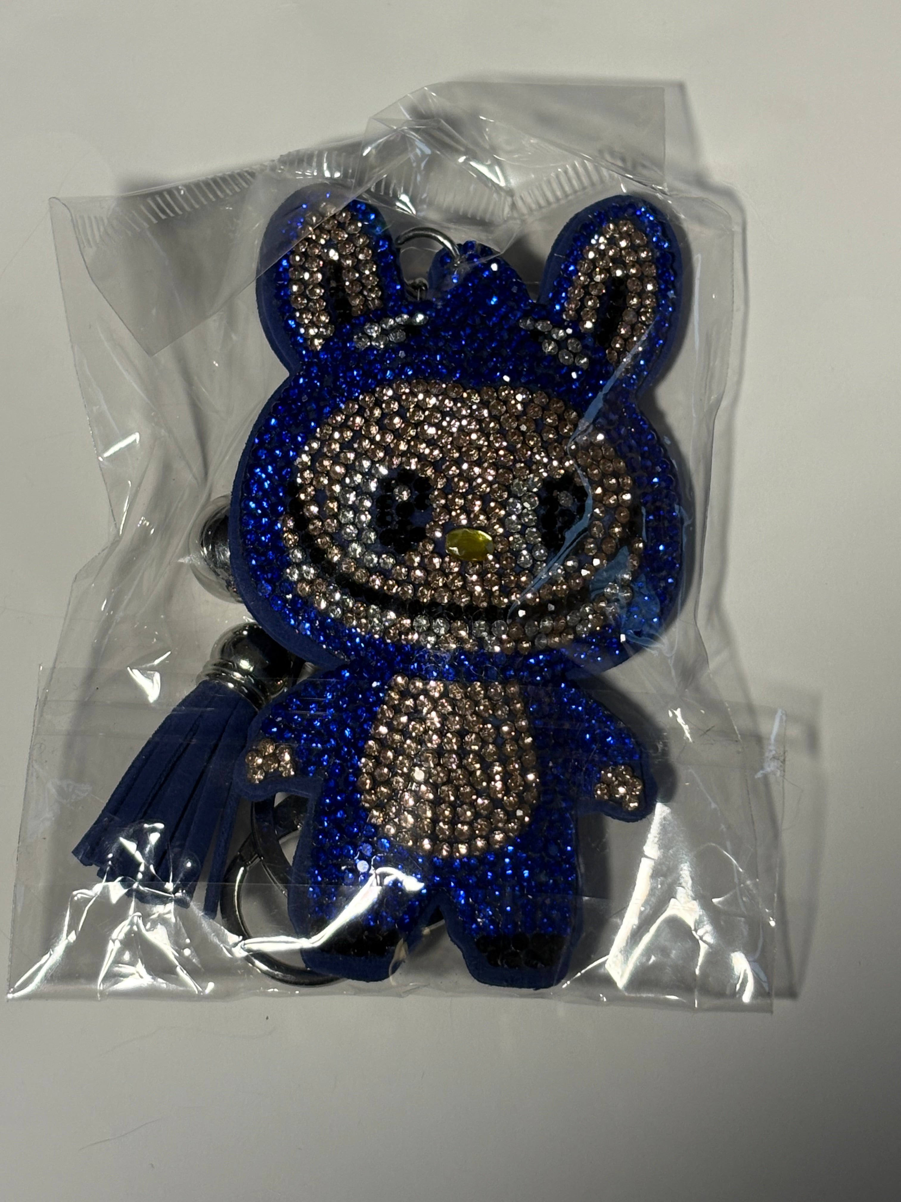 Rhinestone Keychain - Blue Bubu