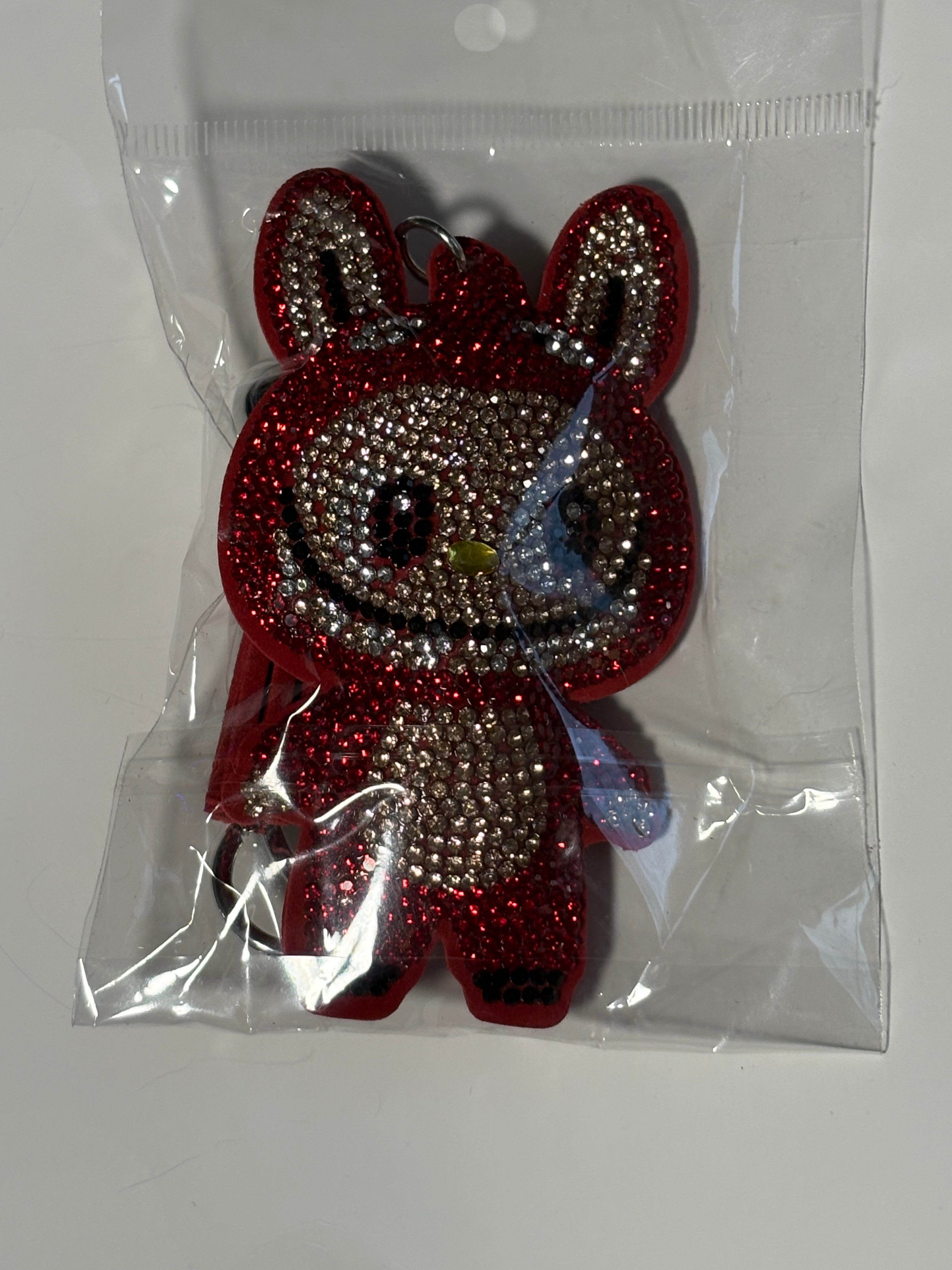 Rhinestone Keychain - Red Bubu