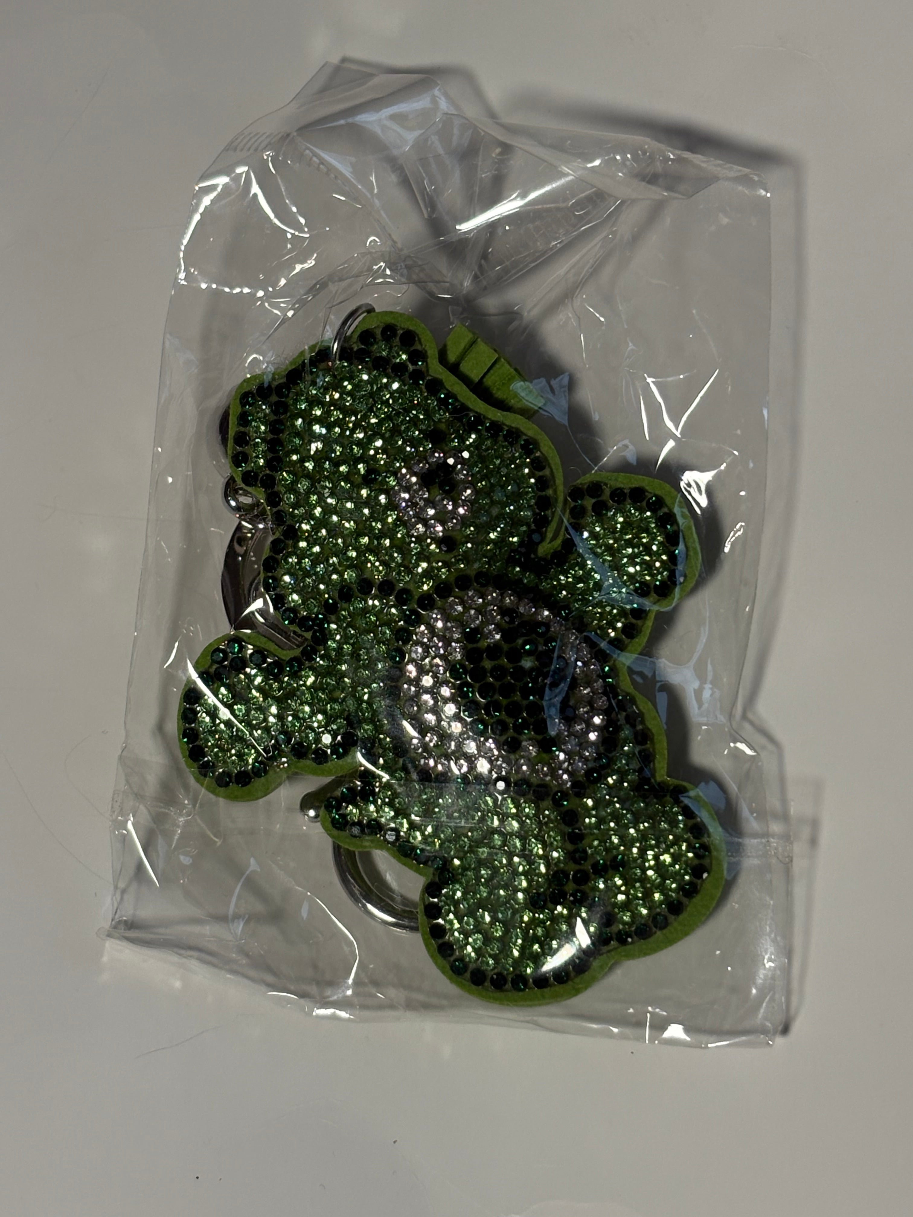 Rhinestone Keychain - Green Carebear