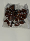 Rhinestone Keychain - Football Bow