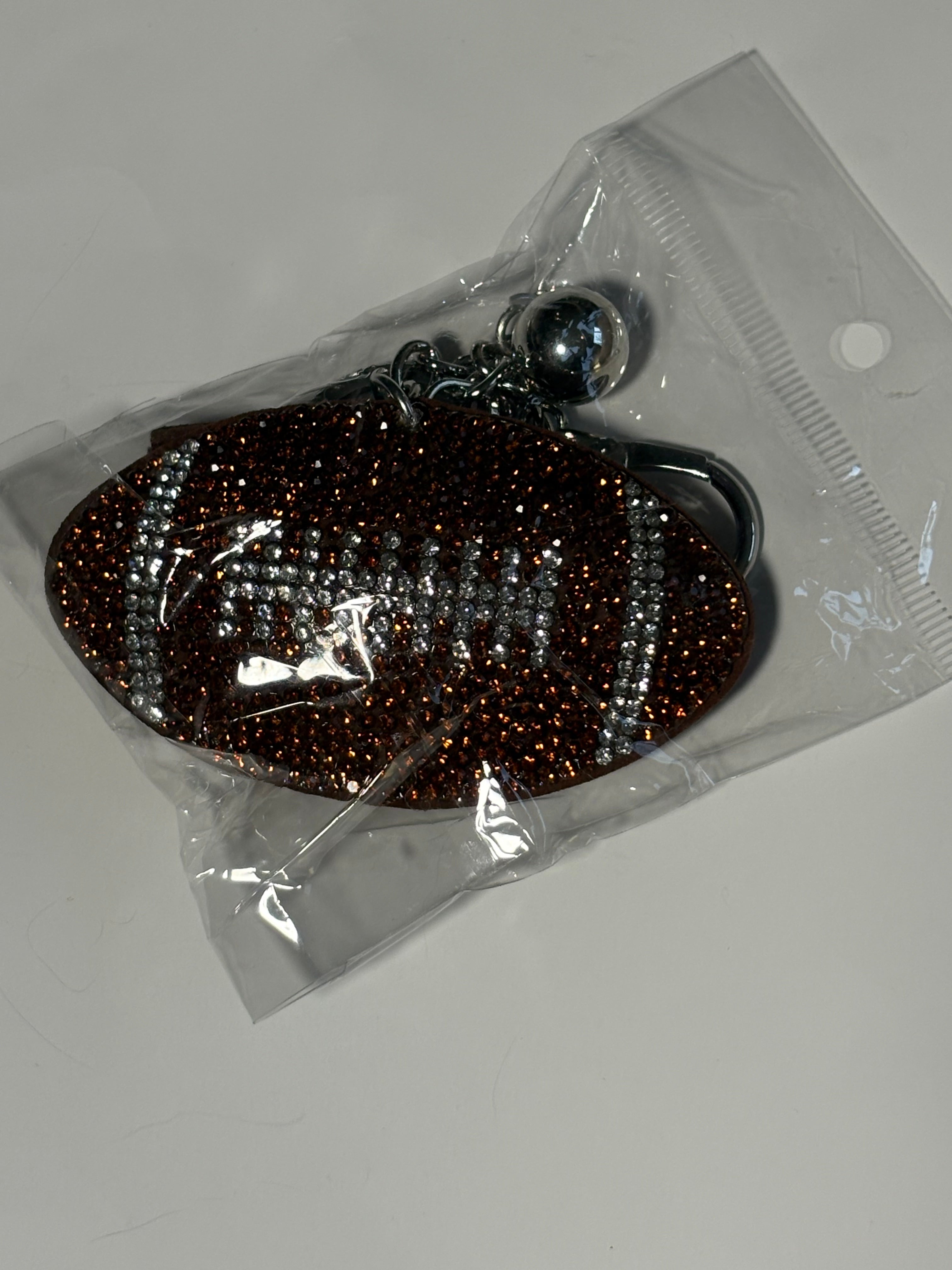 Rhinestone Keychain - Football