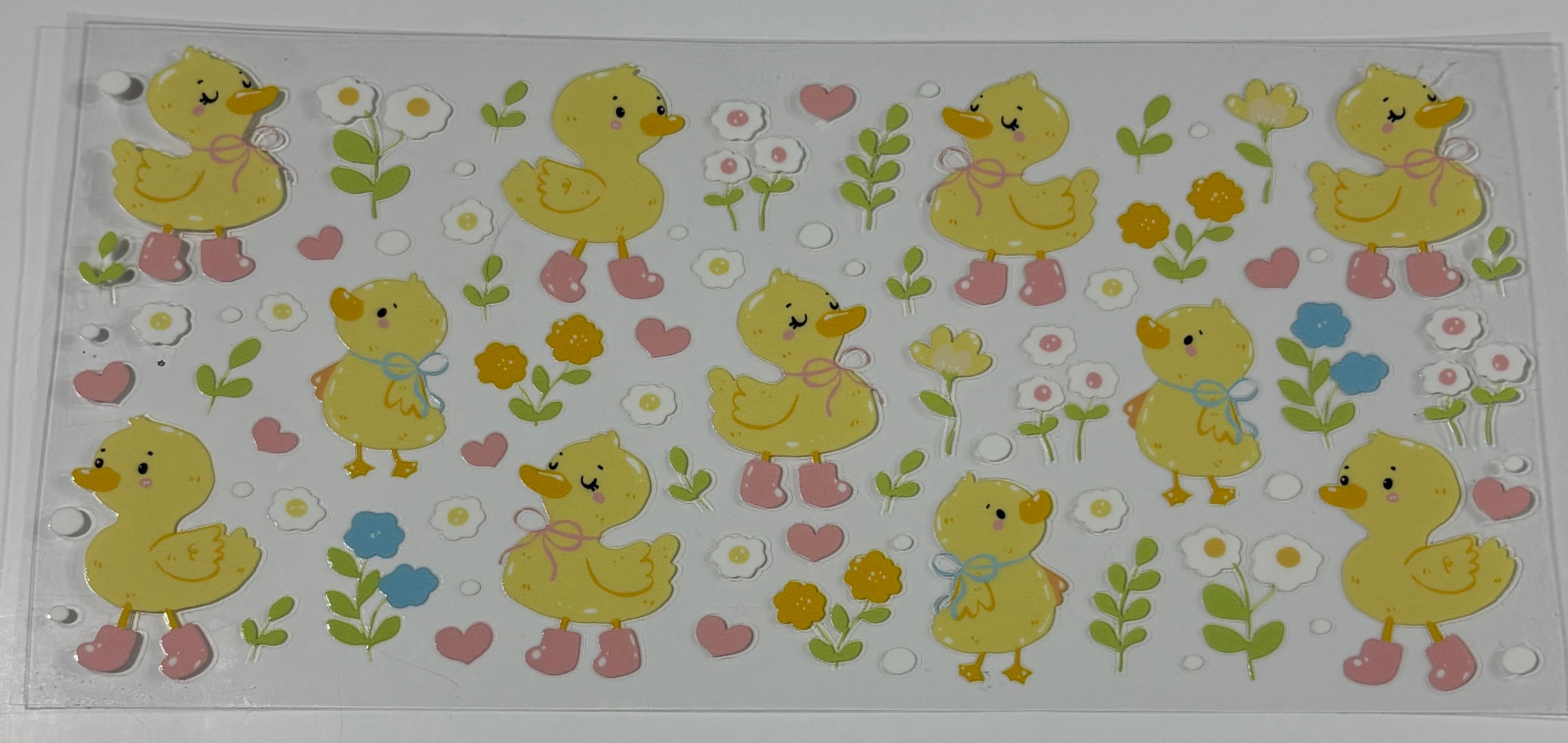 Ducks w/ flowers and rainbows