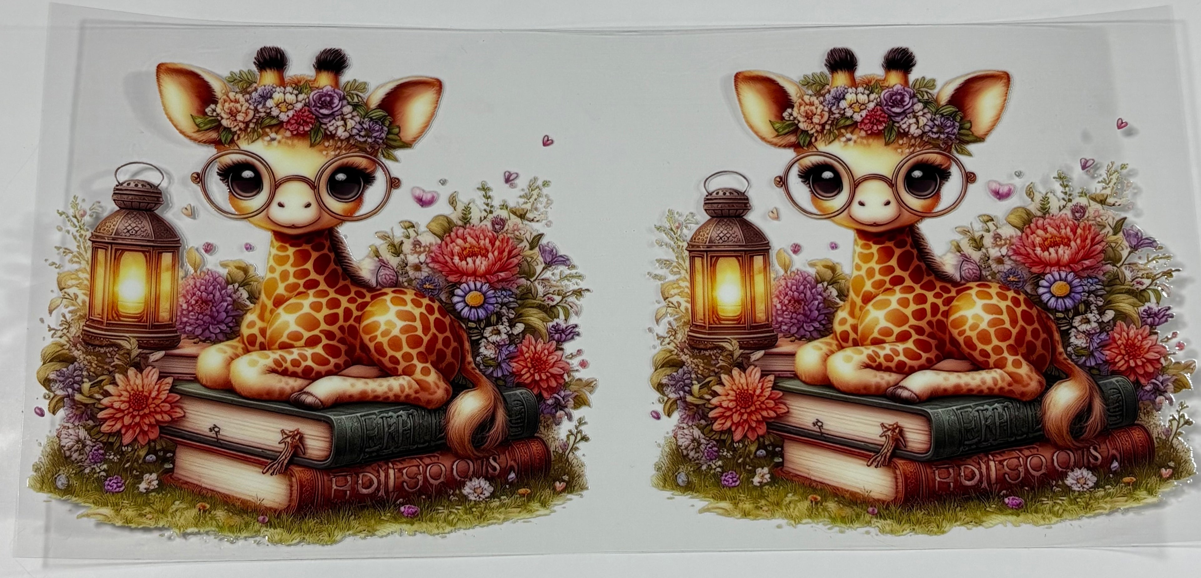 Giraffe with Flowers