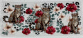 Cheetah with flowers