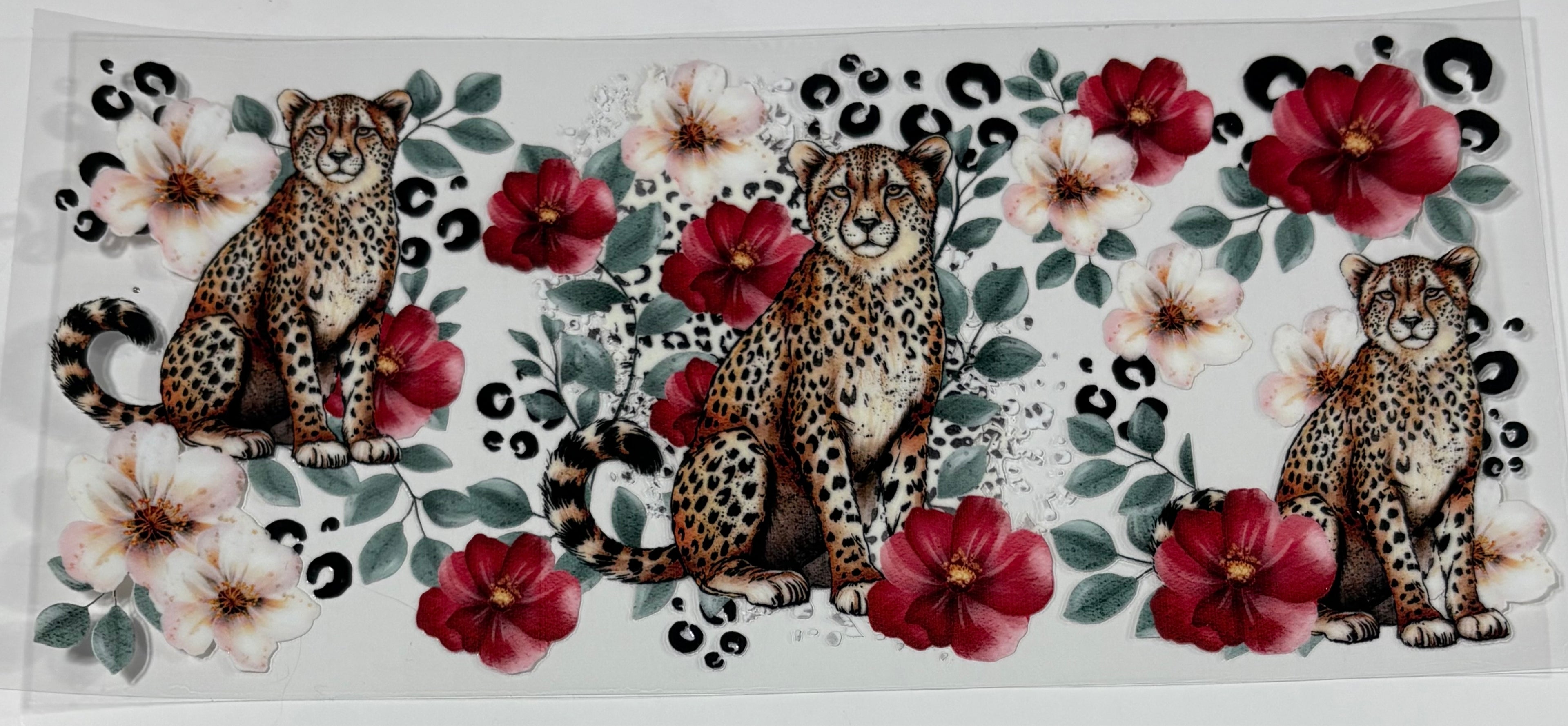 Cheetah with flowers