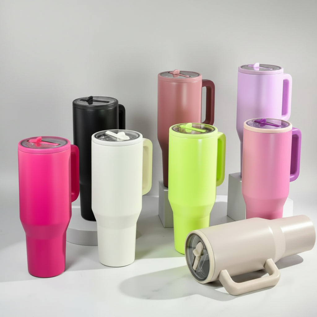 40 oz Powder Coated Tumblers with removeable leakproof flip straw lid(not a snowglobe)