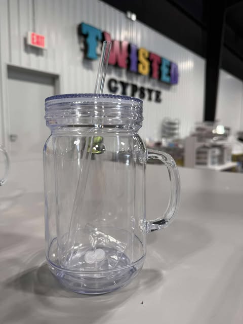 20oz PRE-DRILLED HOLE: ACRYLIC MUG