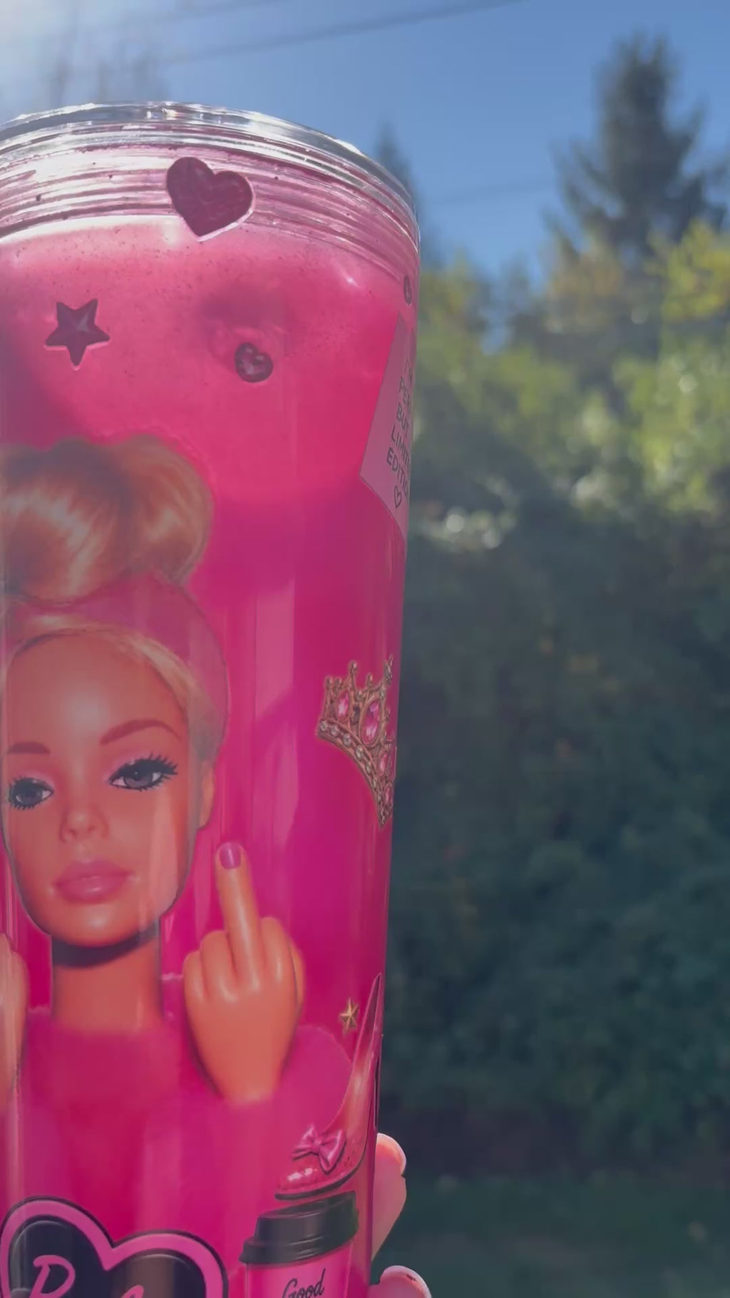 Pre-Made -24oz Pink Girl Cateye