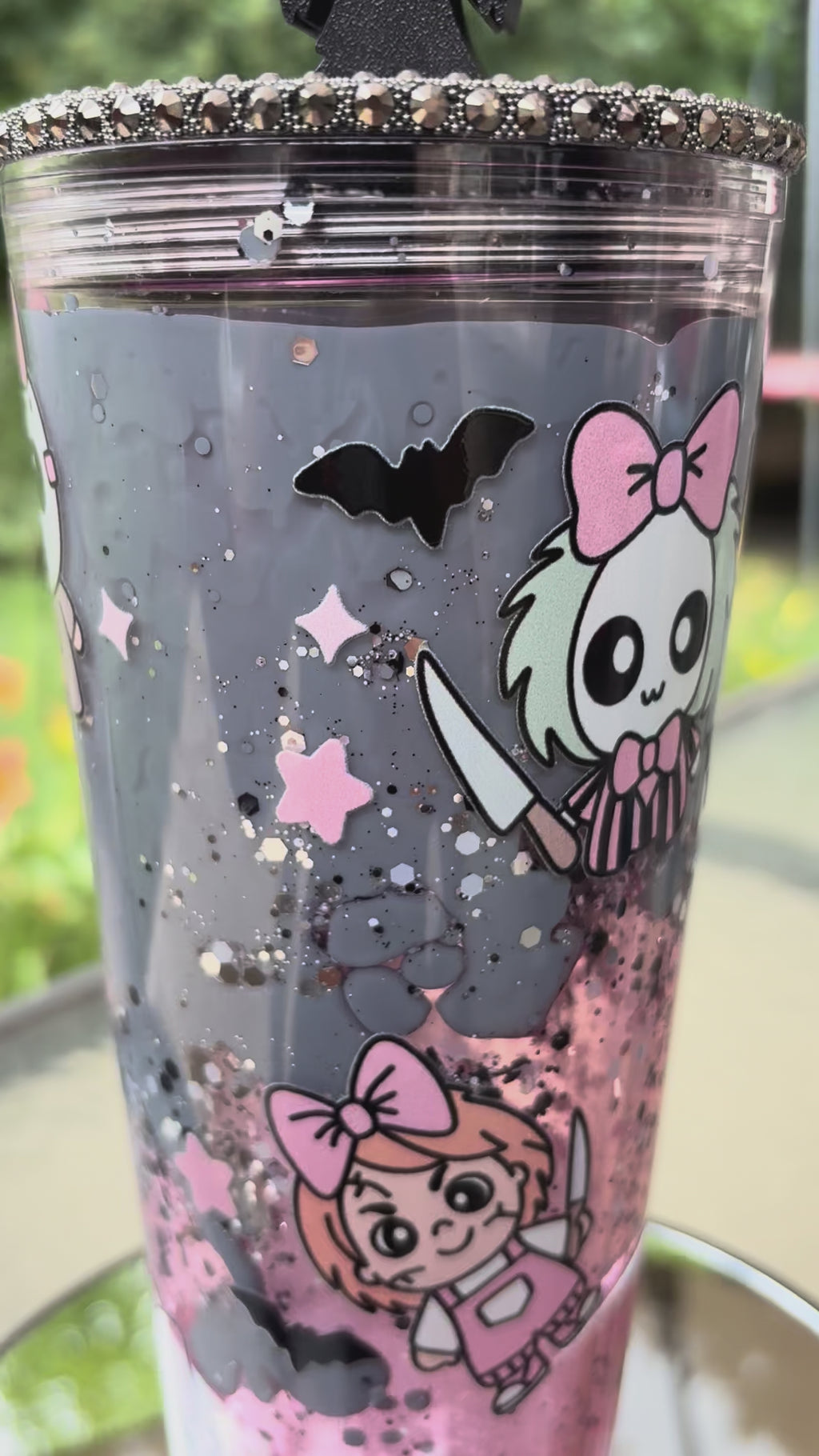 Pre-Made 24oz Halloween Lava Pink/Grey