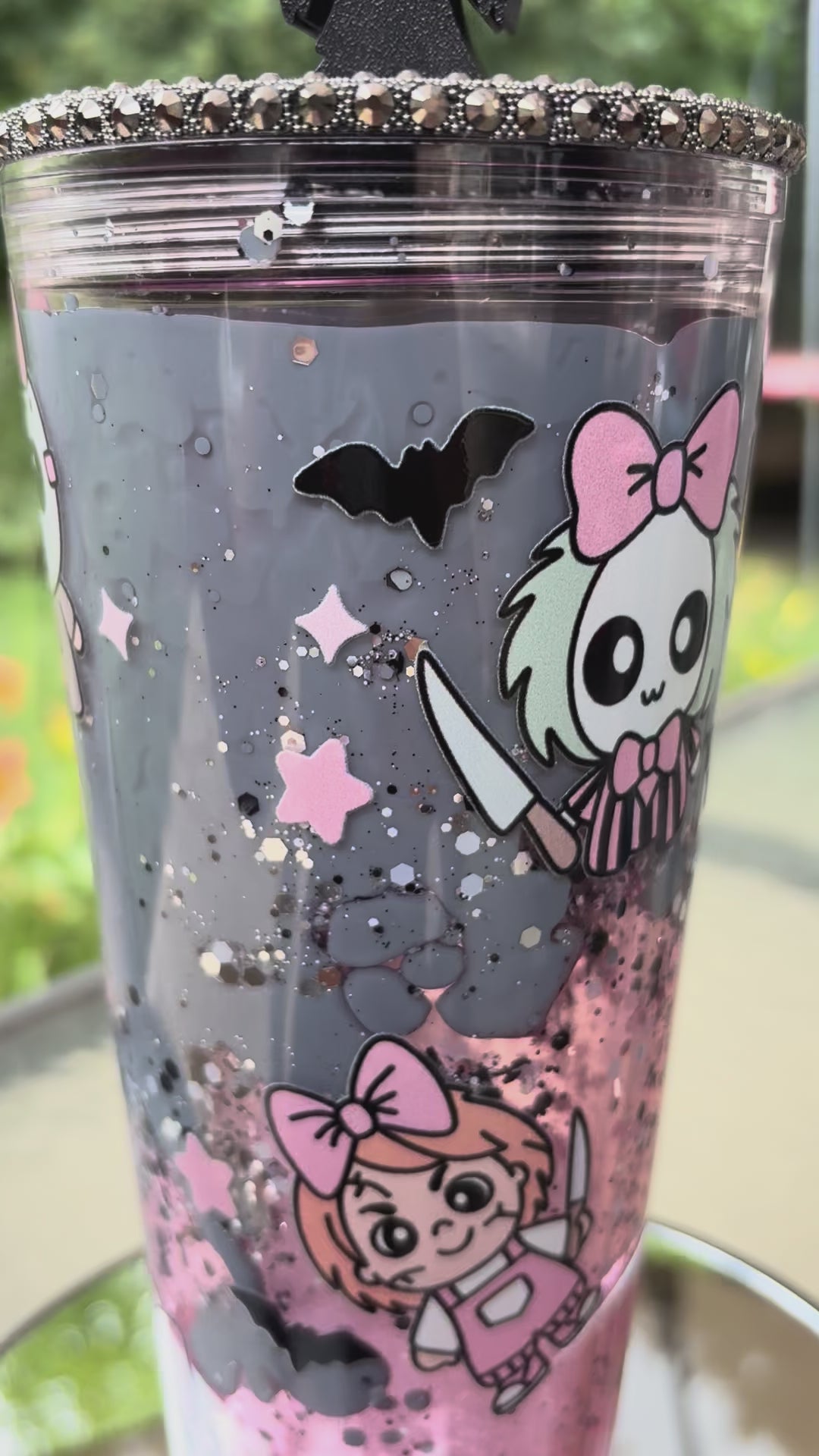 Pre-Made 24oz Halloween Lava Pink/Grey