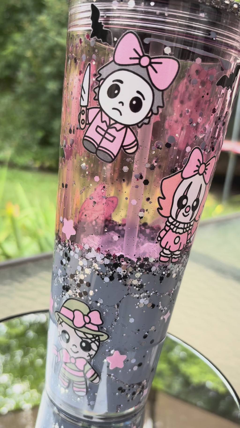 Pre-Made 24oz Halloween Lava Pink/Grey