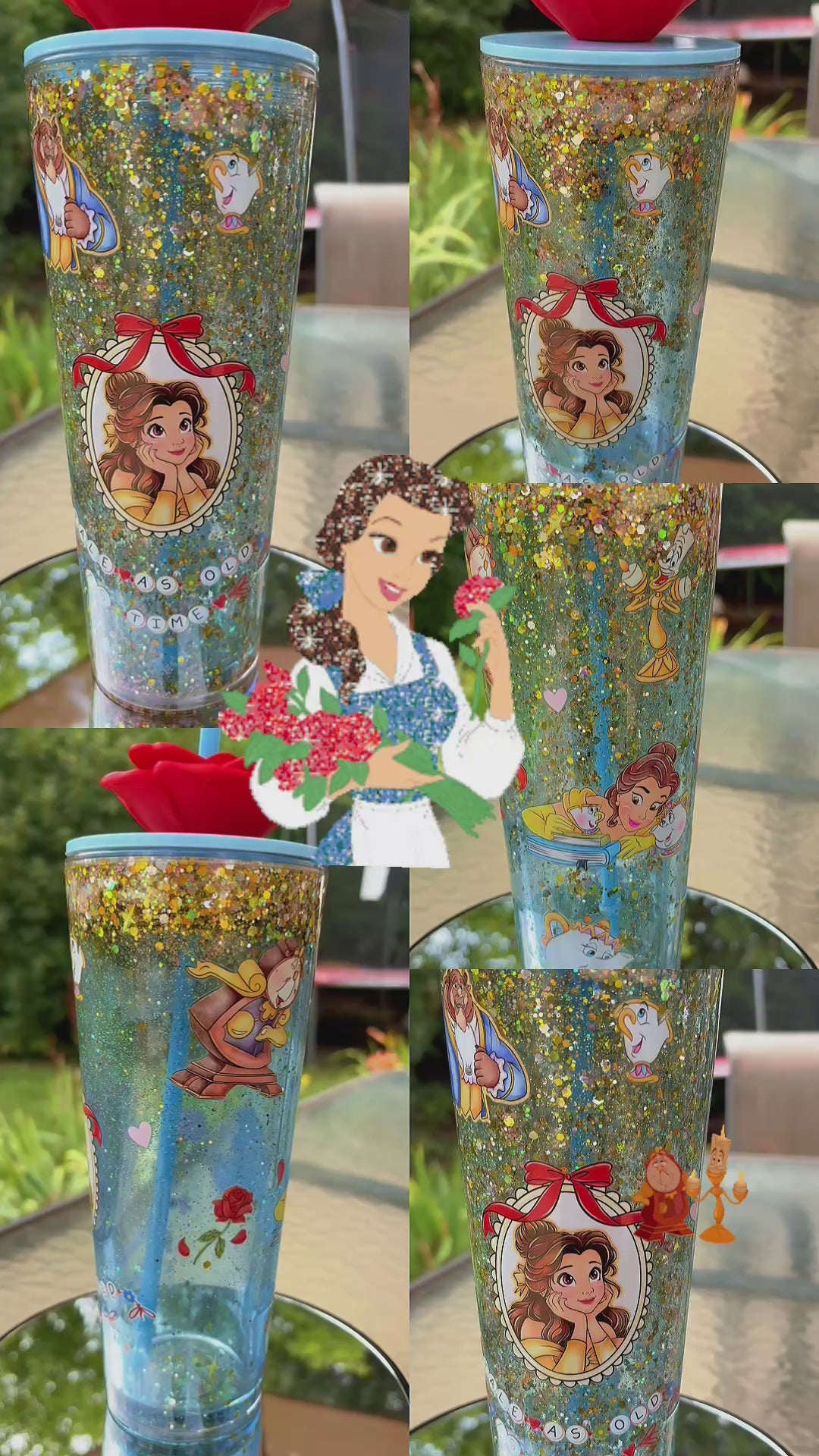 Pre-Made 24oz - Glitter Water Fall Beauty