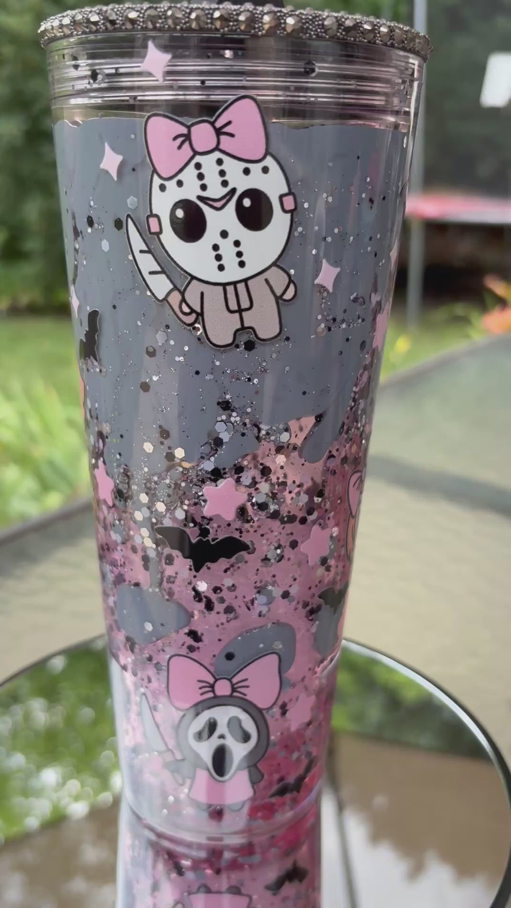 Pre-Made 24oz Halloween Lava Pink/Grey