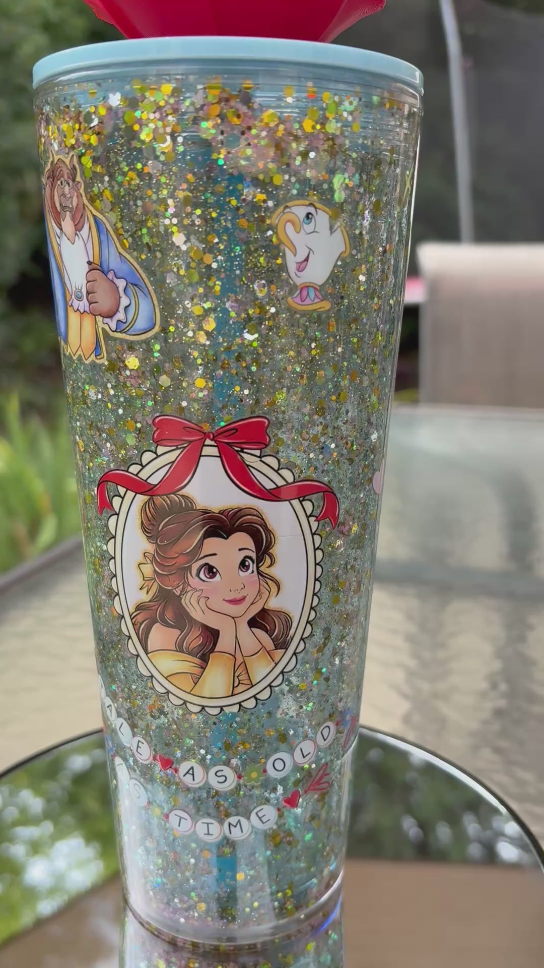 Pre-Made 24oz - Glitter Water Fall Beauty