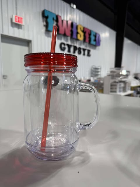 20oz PRE-DRILLED HOLE: ACRYLIC MUG