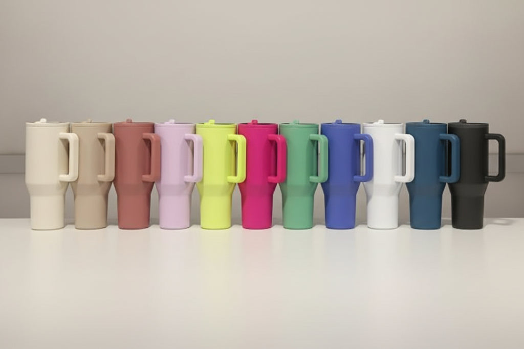 40 oz Powder Coated Tumblers with removeable leakproof flip straw lid(not a snowglobe)